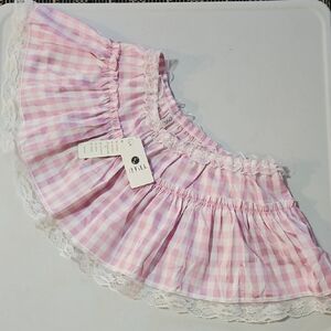 Pink Gingham Women's Intimate Skirt by Pepel